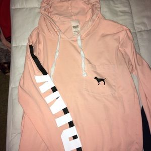 Pink shirt with hood